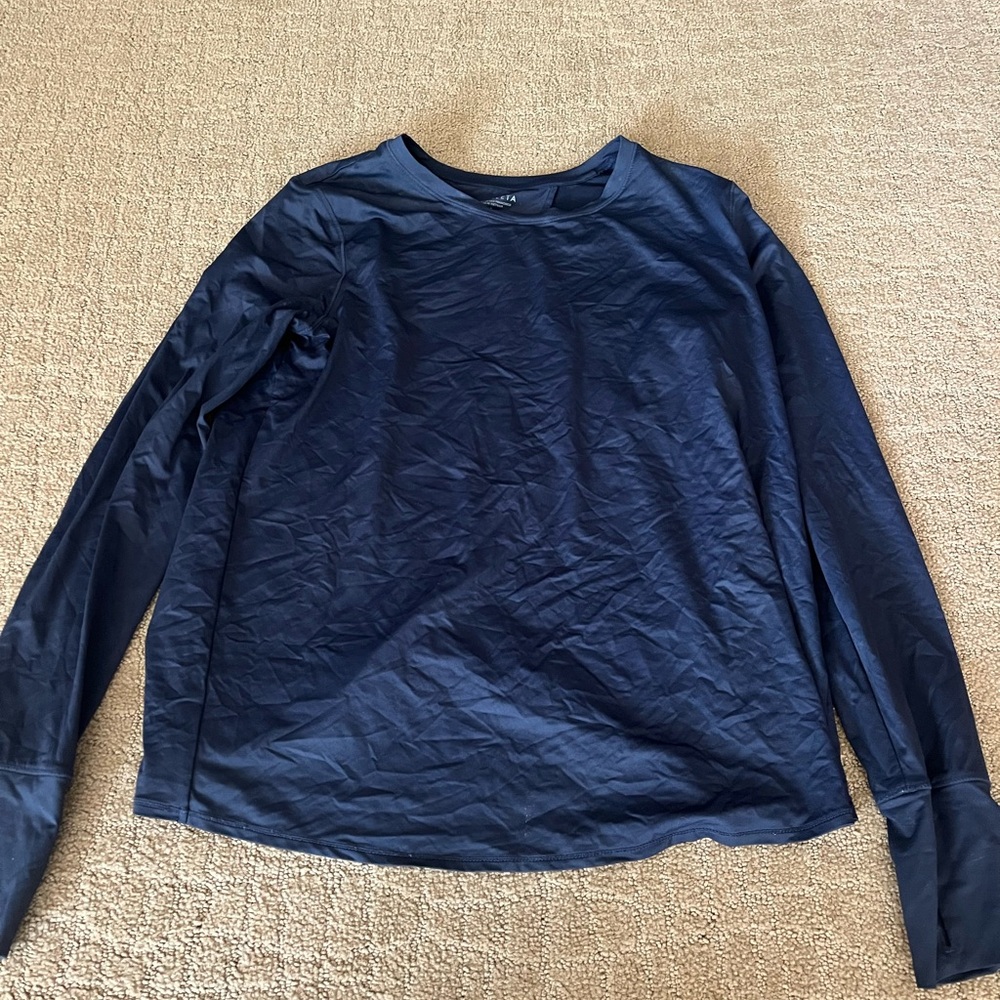 Athleta Navy Rash Guard Top